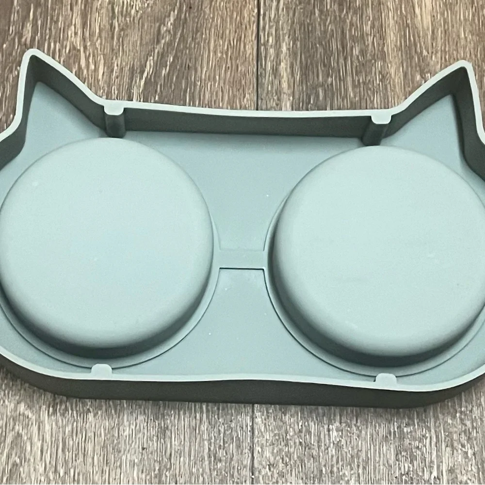EveryYay Better Together Cat Face Double Silicone Diner for Cats